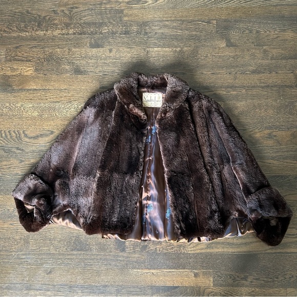 Vintage Jackets & Blazers - Vintage Laub's Furs Mink Fur Coat / Wrap 1950's